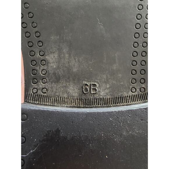 Tory Burch Diana Tall Rubber Rain Boots Womens Size 6 Logo Black Brown Logo - Picture 11 of 11